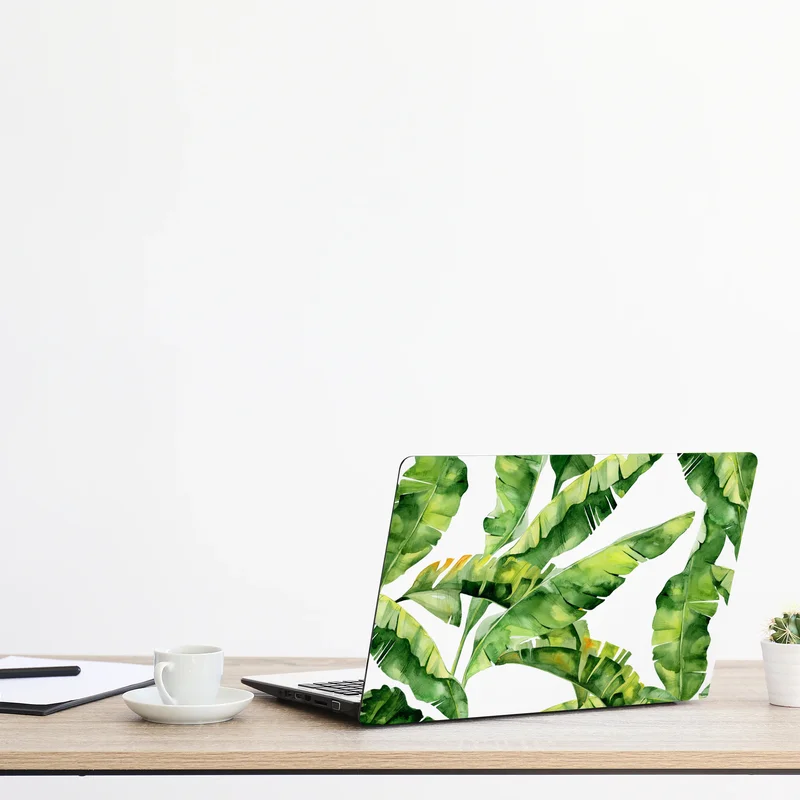Laptop-Aufkleber tropisches bananenblatt aquarellmuster Laptop-Aufkleber tropisches bananenblatt aquarellmuster