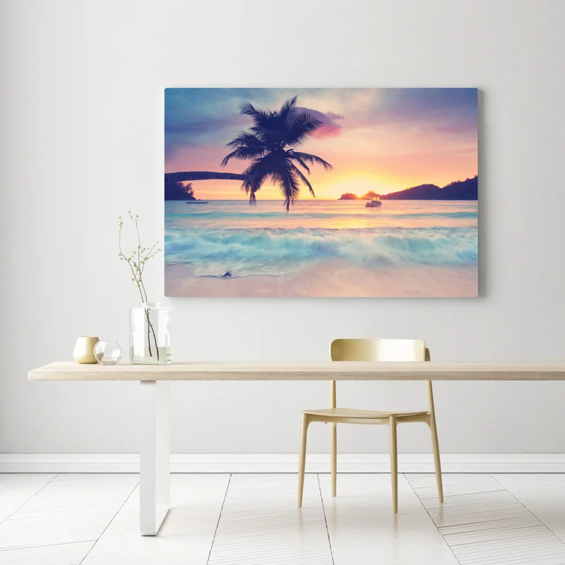 Leinwandbild tropischer pastellsonnenuntergang am meer Leinwandbild tropischer pastellsonnenuntergang am meer