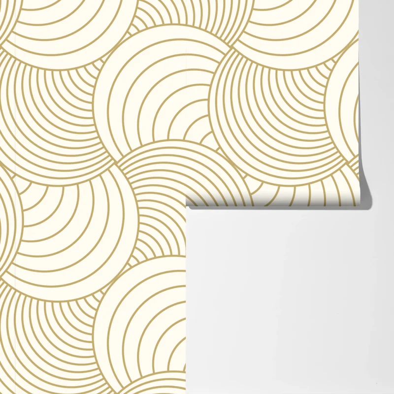 Fototapete goldenes art deco kreismuster Fototapete goldenes art deco kreismuster