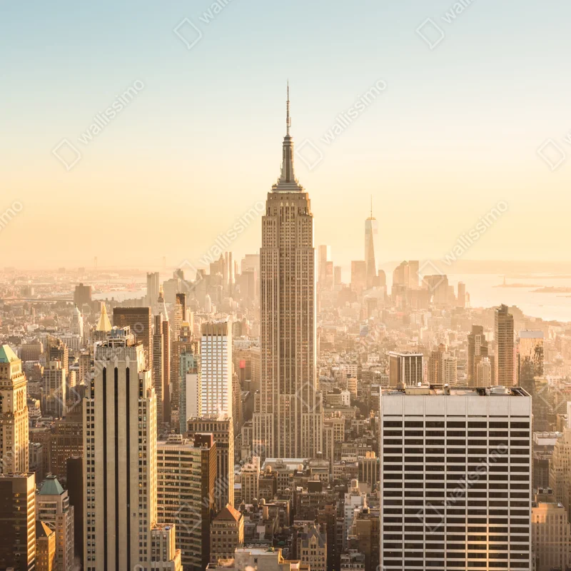 Poster New York skyline im goldenen licht Poster New York skyline im goldenen licht