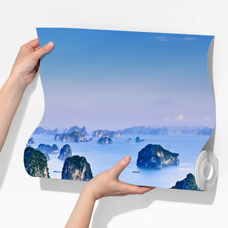 Fototapeta zatoka Ha Long panorama wapiennych wysp Fototapeta zatoka Ha Long panorama wapiennych wysp