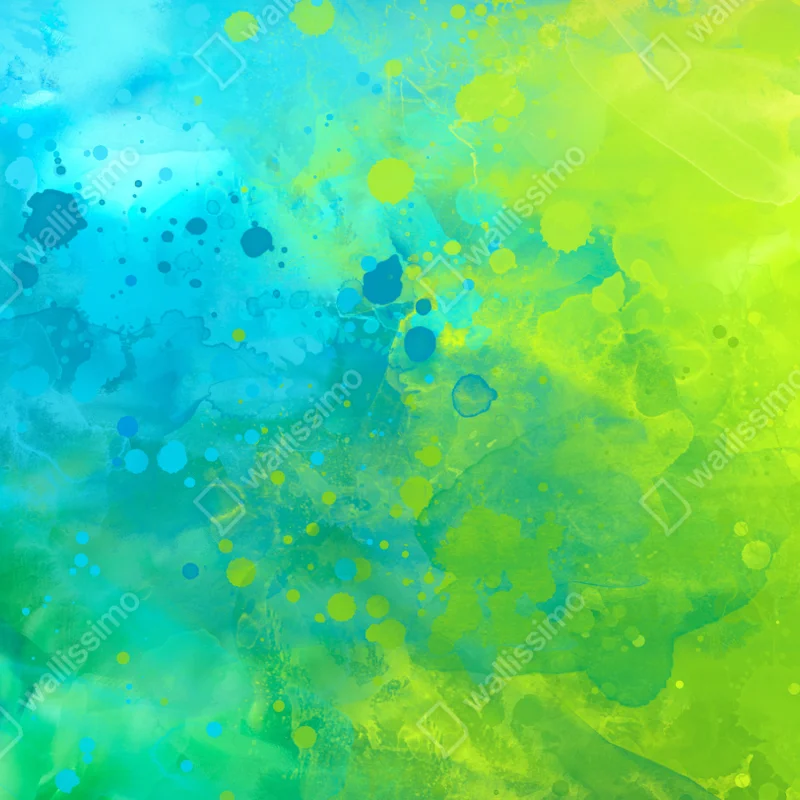 Leinwandbild lebhafte türkis und limetten aquarellspritzer Leinwandbild lebhafte türkis und limetten aquarellspritzer