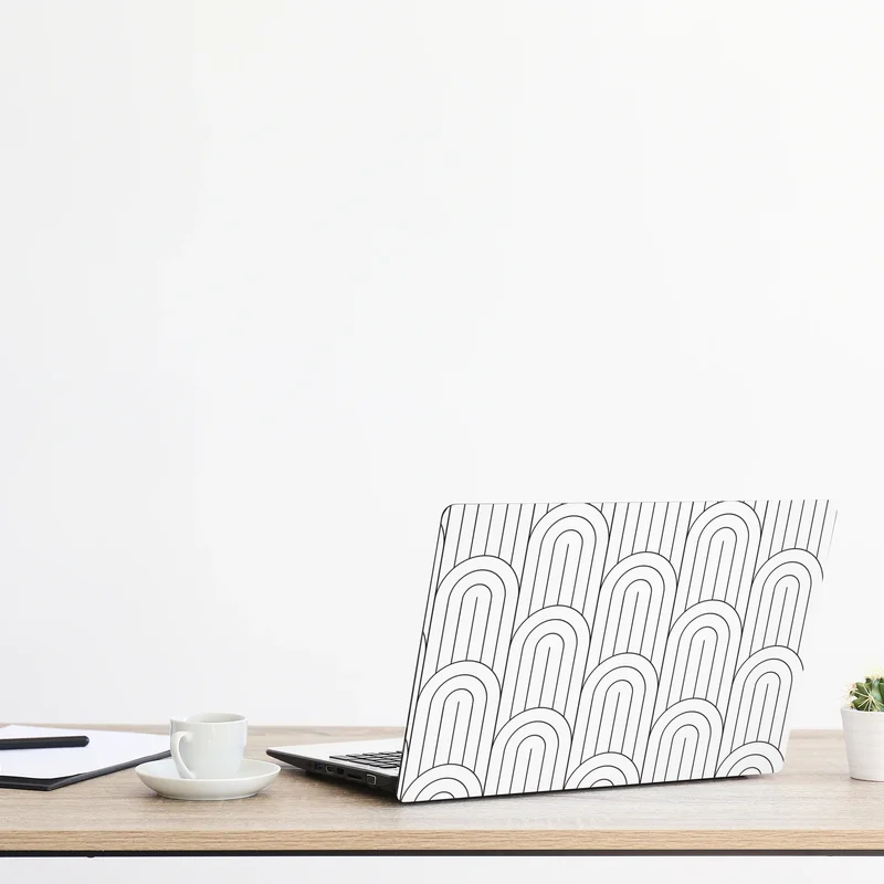 Naklejka na laptopa monochromatyczny wzór łuków
