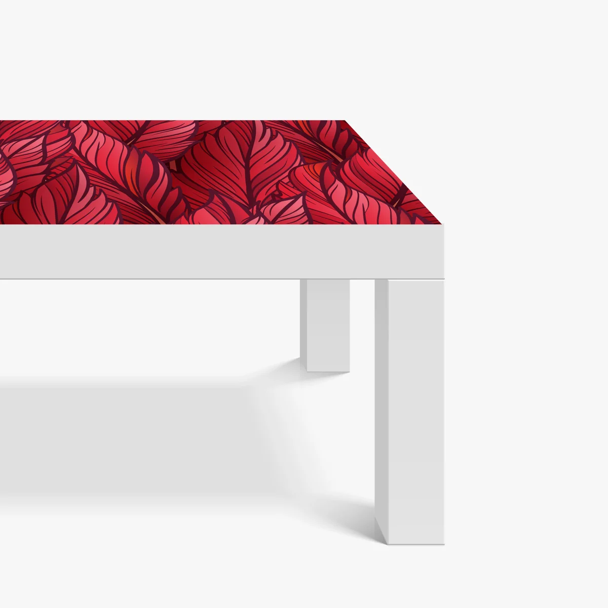 Tischaufkleber und Schreibtischaufkleber rotes botanisches blättermuster Tischaufkleber und Schreibtischaufkleber rotes botanisches blättermuster