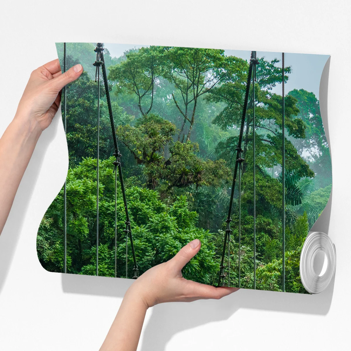 Fototapete hängende brücke im dichten dschungel Fototapete hängende brücke im dichten dschungel