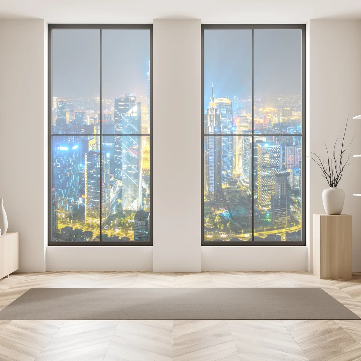 Naklejka na okno nocna panorama skyline Guangzhou Naklejka na okno nocna panorama skyline Guangzhou