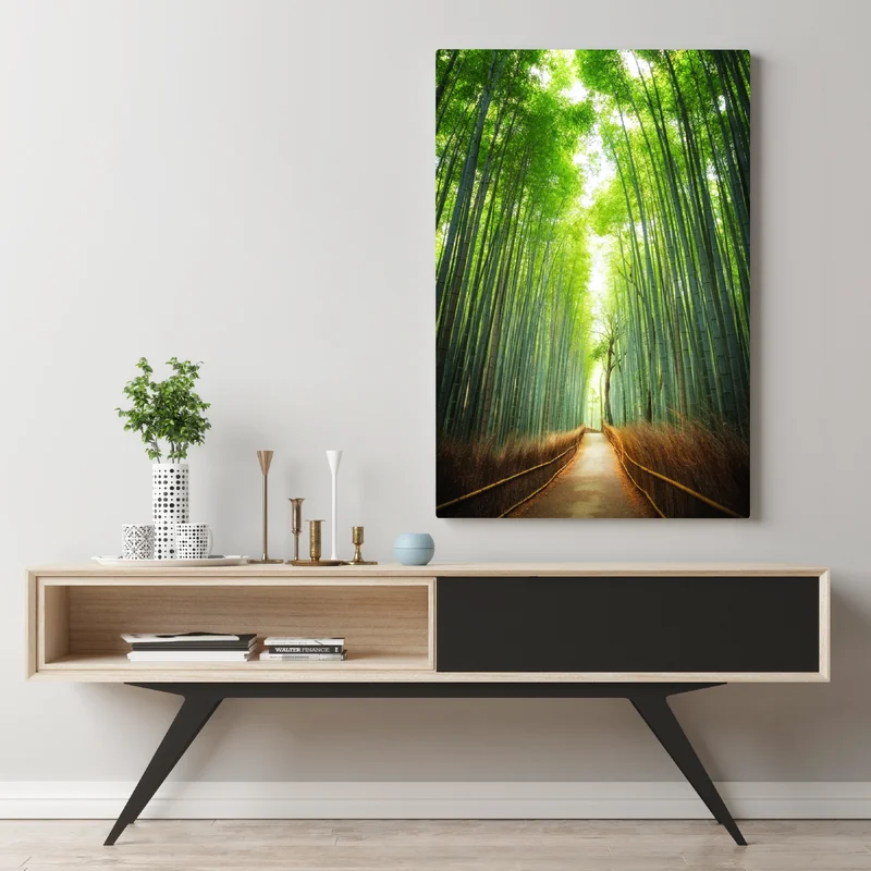 Leinwandbild weg durch den bambushain von Arashiyama Leinwandbild weg durch den bambushain von Arashiyama