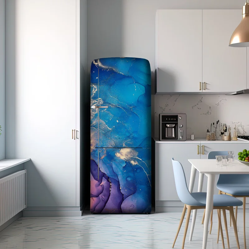 Kühlschrankaufkleber blaue marmorierte alkoholtinten abstraktion Kühlschrankaufkleber blaue marmorierte alkoholtinten abstraktion