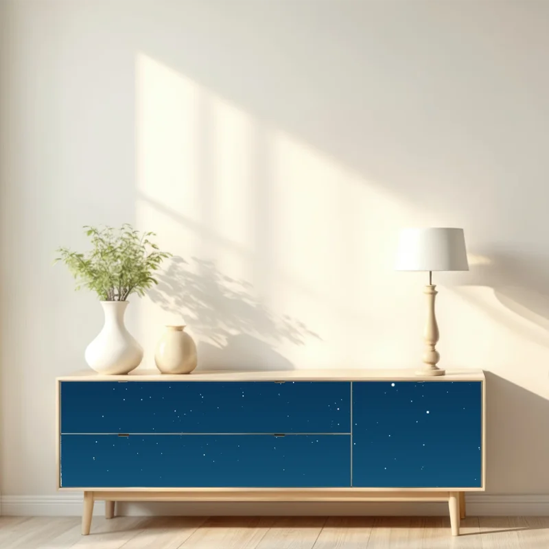 Repositionierbarer Aufkleber ruhiger halbmond am sternenhimmel