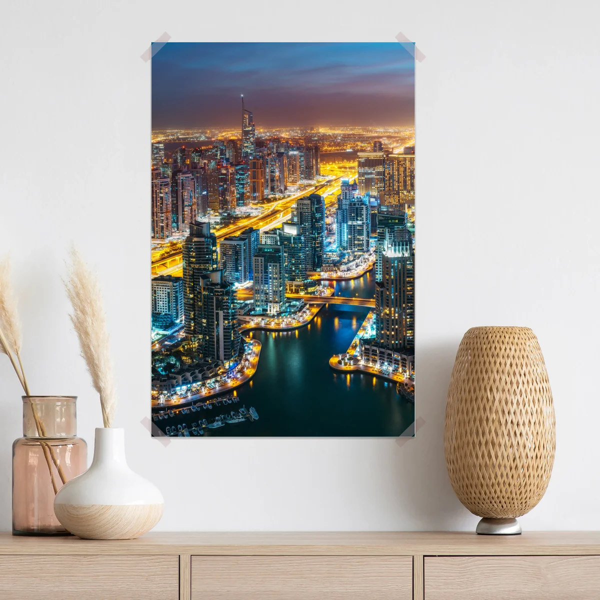 Poster nächtliche skyline Dubai Marina Poster nächtliche skyline Dubai Marina