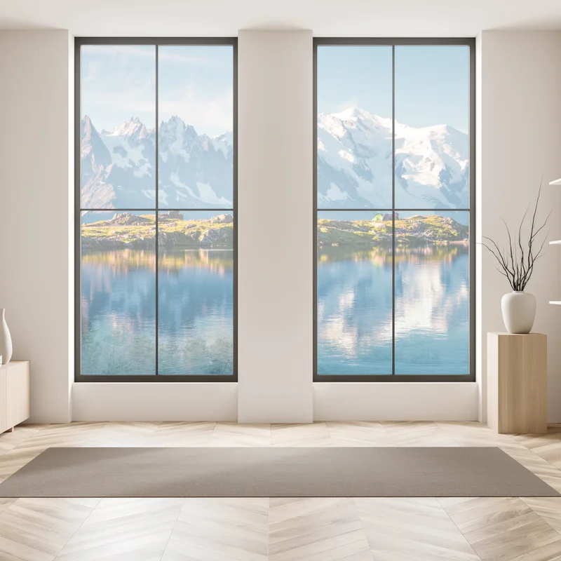 Fensteraufkleber panorama von Mont Blanc über dem Lac Blanc