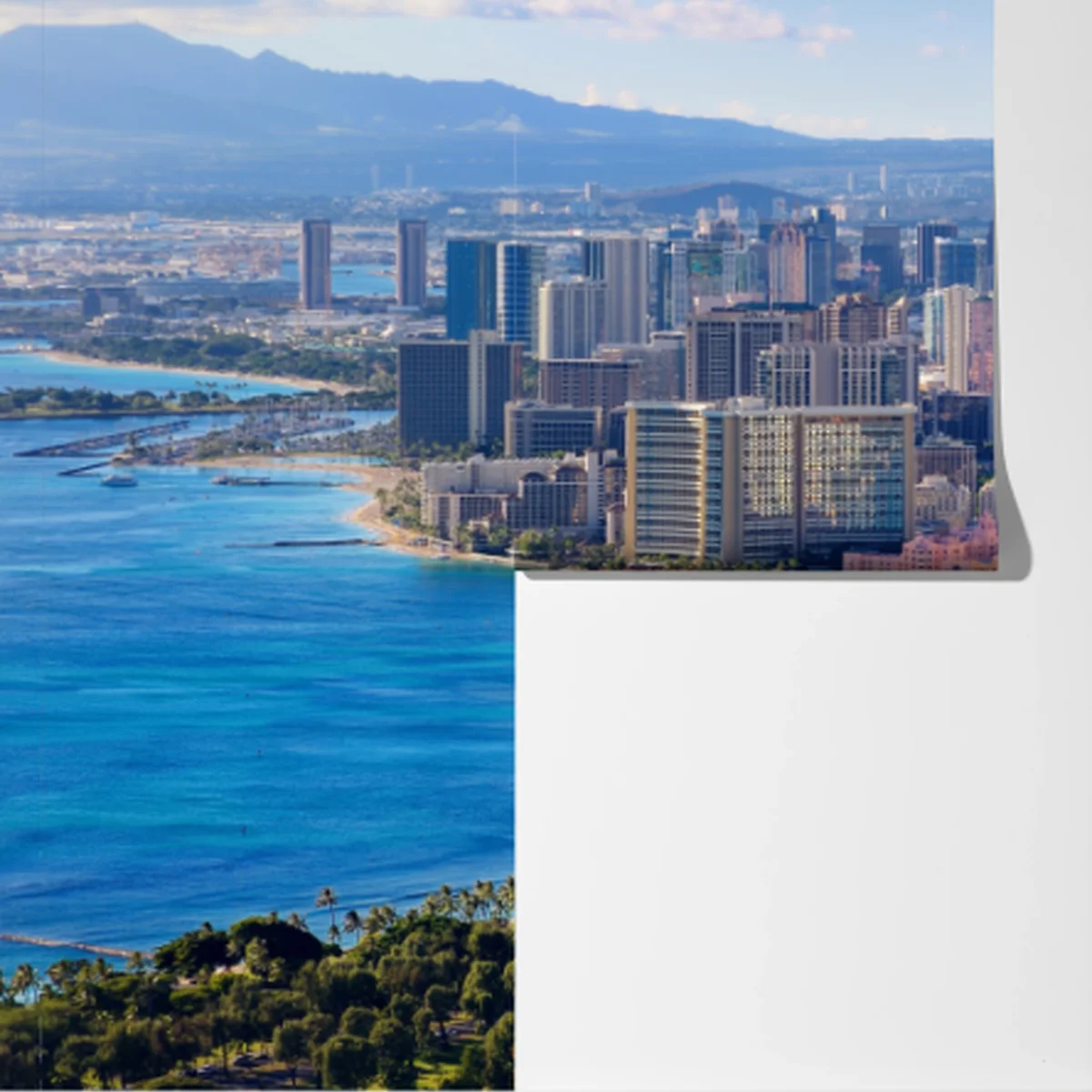 Fototapete panoramablick auf eine tropische küstenstadt Fototapete panoramablick auf eine tropische küstenstadt