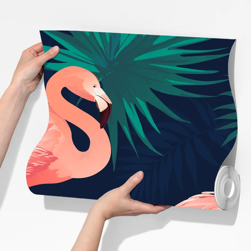 Fototapete tropisches rosa flamingo-muster Fototapete tropisches rosa flamingo-muster