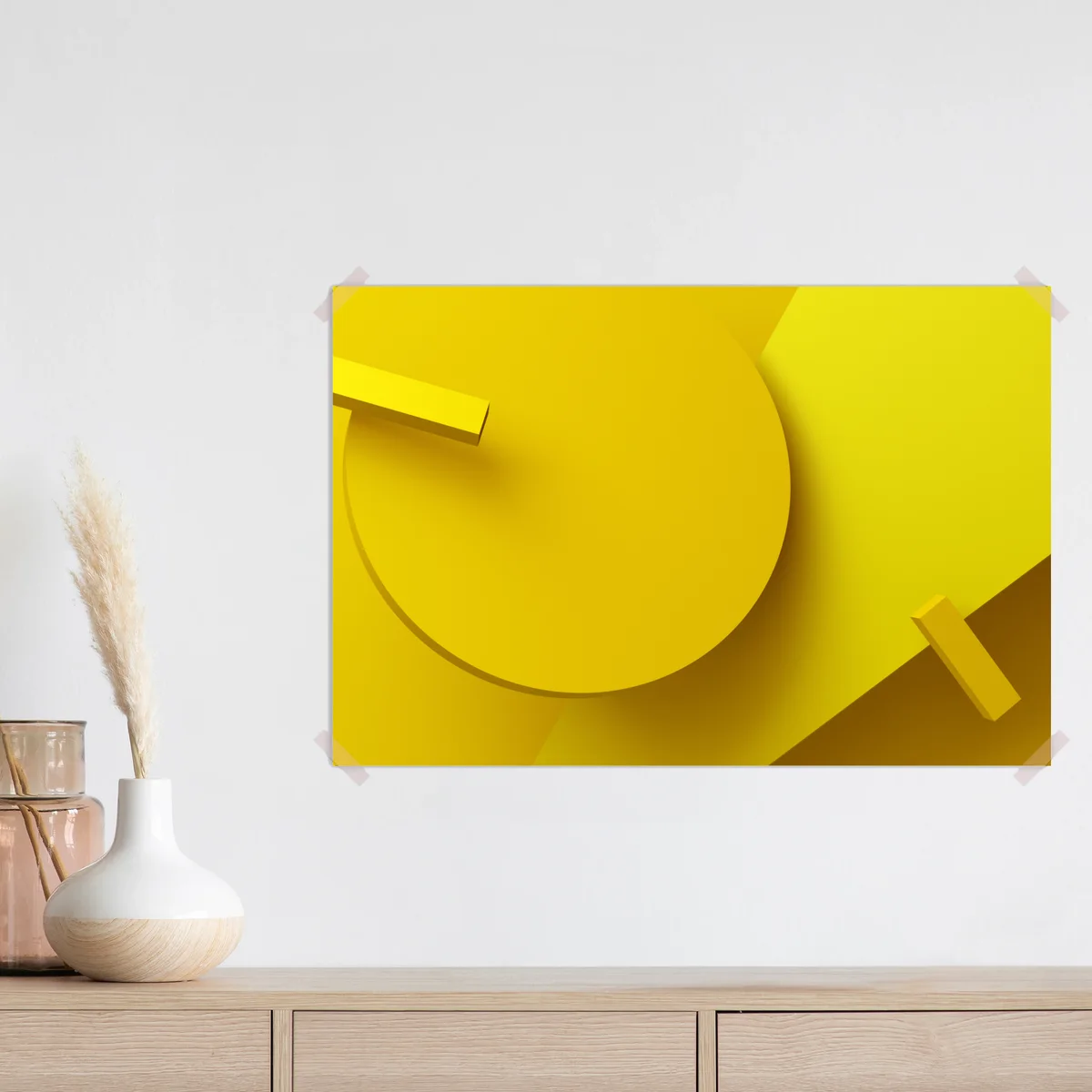 Poster minimalistische gelbe geometrische komposition • Poster bei Wallnifity® Poster minimalistische gelbe geometrische komposition • Poster bei Wallnifity®