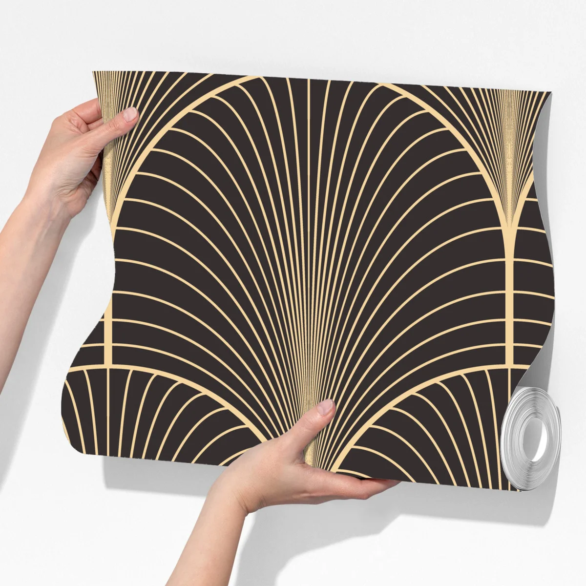 Fototapeta art deco złoty wzór wachlarza Fototapeta art deco złoty wzór wachlarza