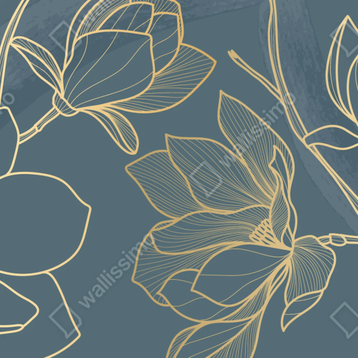 Tischaufkleber und Schreibtischaufkleber goldene magnolie auf türkisfarbenem hintergrund Tischaufkleber und Schreibtischaufkleber goldene magnolie auf türkisfarbenem hintergrund