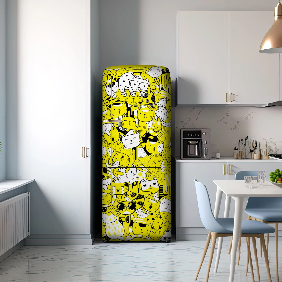 Kühlschrankaufkleber verspielte gelbe katzen-collage Kühlschrankaufkleber verspielte gelbe katzen-collage