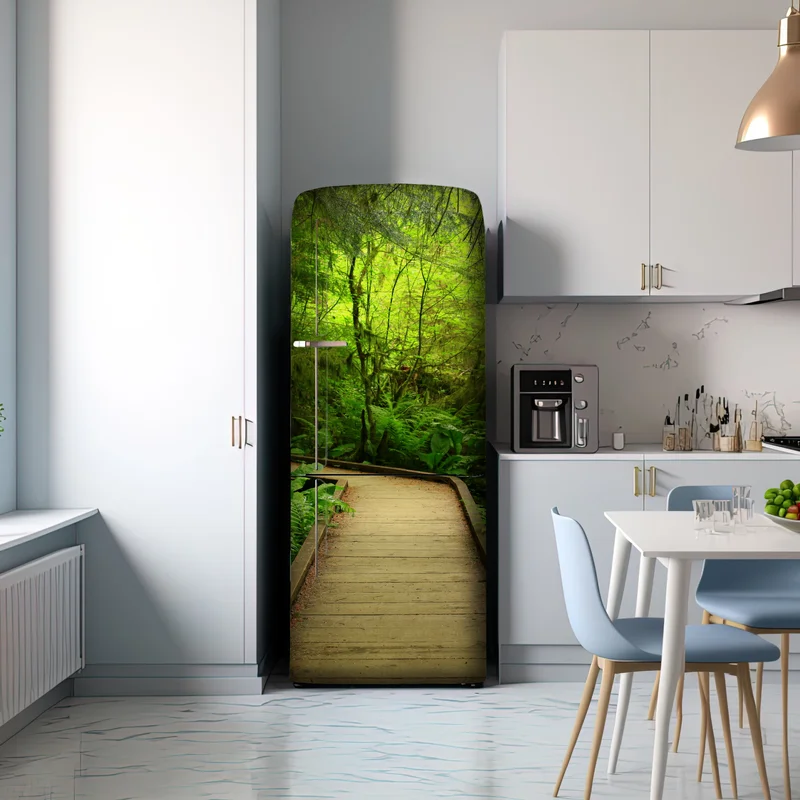 Kühlschrankaufkleber ruhiger grüner waldsteg