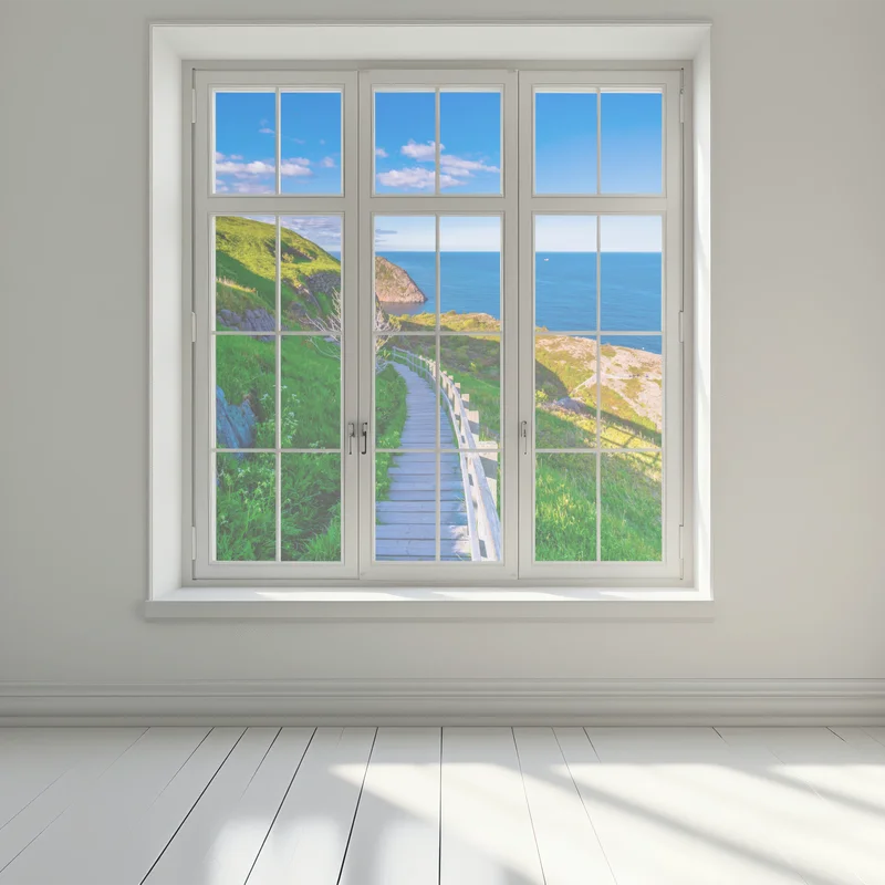 Fensteraufkleber küstenpfad mit blick auf das meer Fensteraufkleber küstenpfad mit blick auf das meer