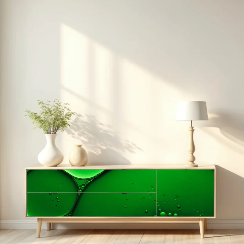 Repositionierbarer Aufkleber grüne blasen abstrakte komposition