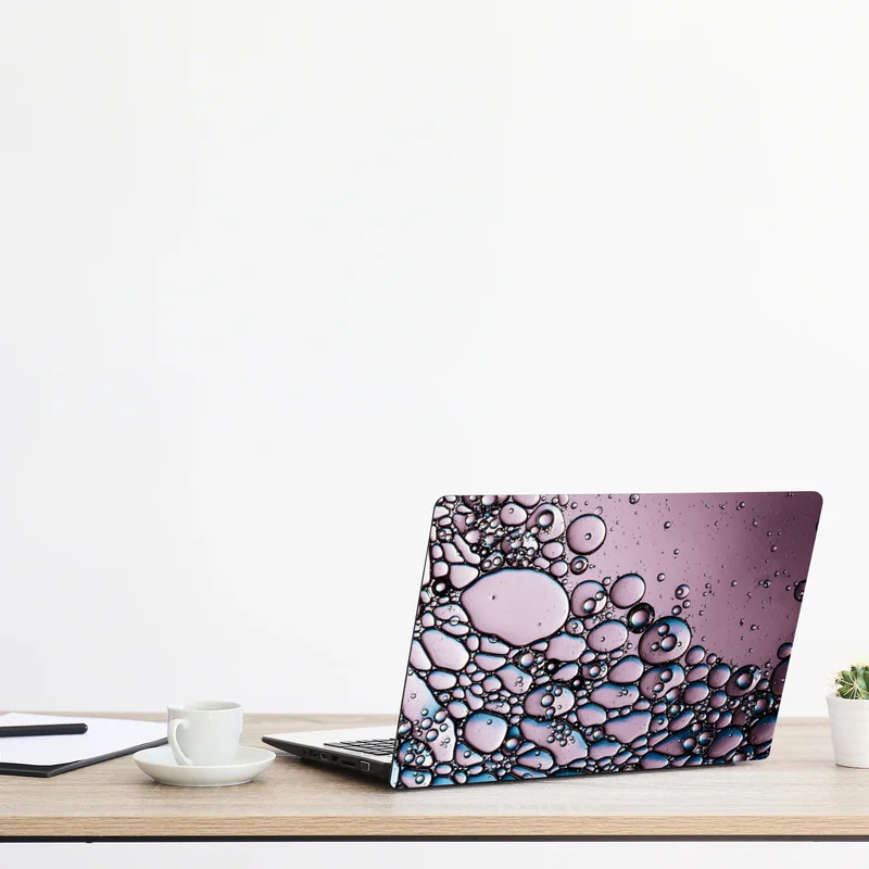 Naklejka na laptopa fioletowy abstrakcyjny wzór z bąbelkami