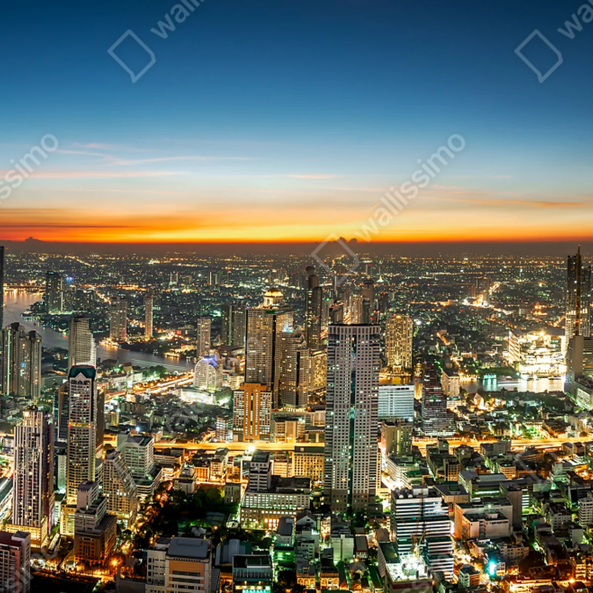 Leinwandbild panorama von Bangkok bei dämmerung Leinwandbild panorama von Bangkok bei dämmerung