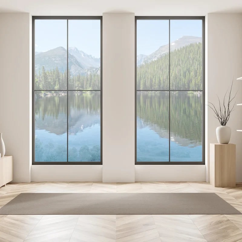 Fensteraufkleber gebirgssee mit spiegelung