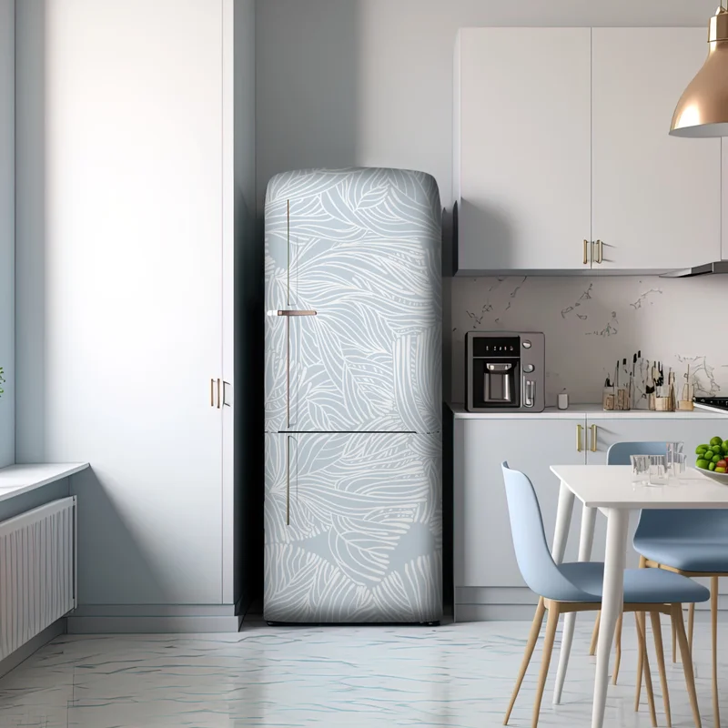 Kühlschrankaufkleber sanftes blaues botanisches muster