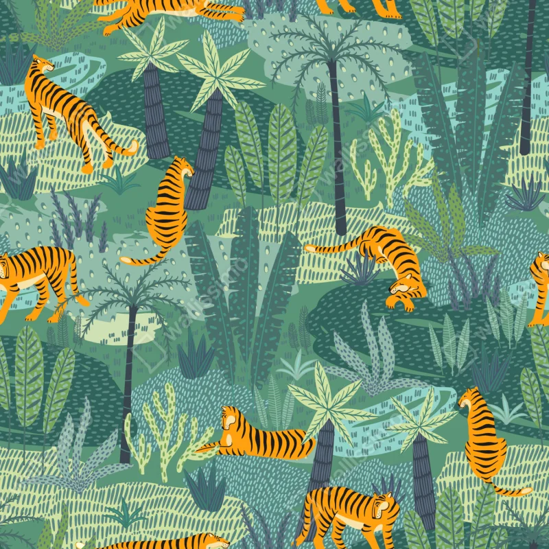 Leinwandbild verspieltes dschungel-tiger-muster Leinwandbild verspieltes dschungel-tiger-muster