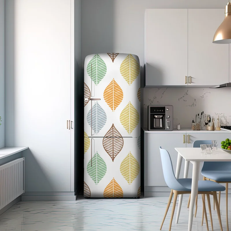 Kühlschrankaufkleber pastelliges blättermuster für die wand