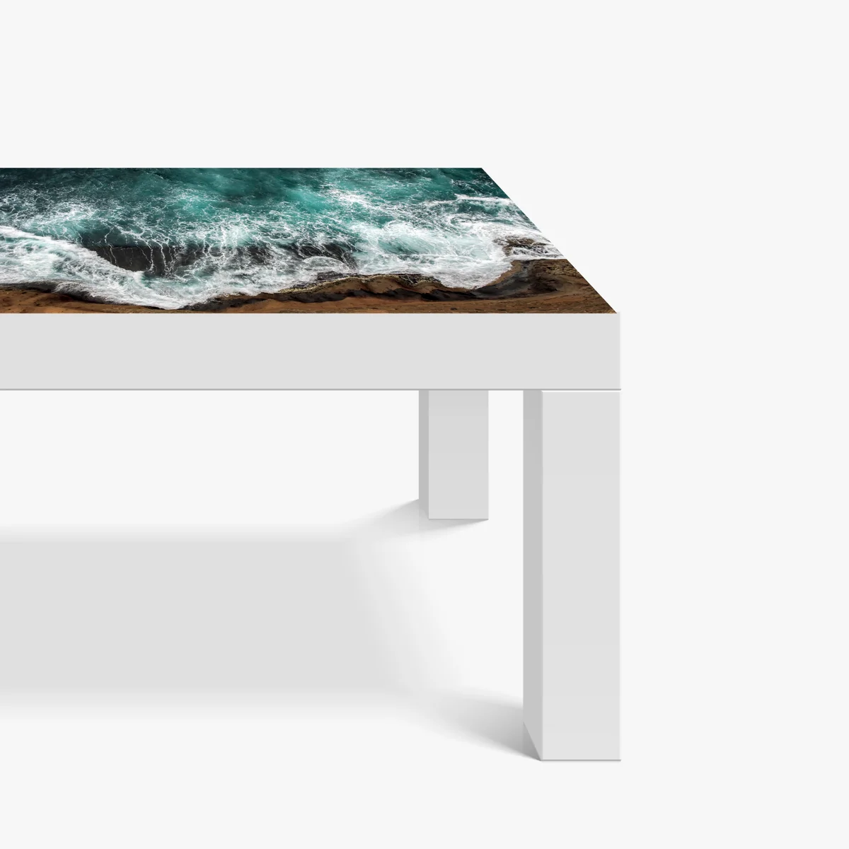 Tischaufkleber und Schreibtischaufkleber türkise küste aus der vogelperspektive mit brandenden wellen Tischaufkleber und Schreibtischaufkleber türkise küste aus der vogelperspektive mit brandenden wellen