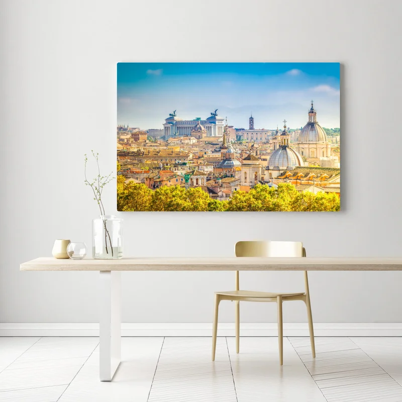 Leinwandbild sonnige skyline von Rom mit kuppeln Leinwandbild sonnige skyline von Rom mit kuppeln