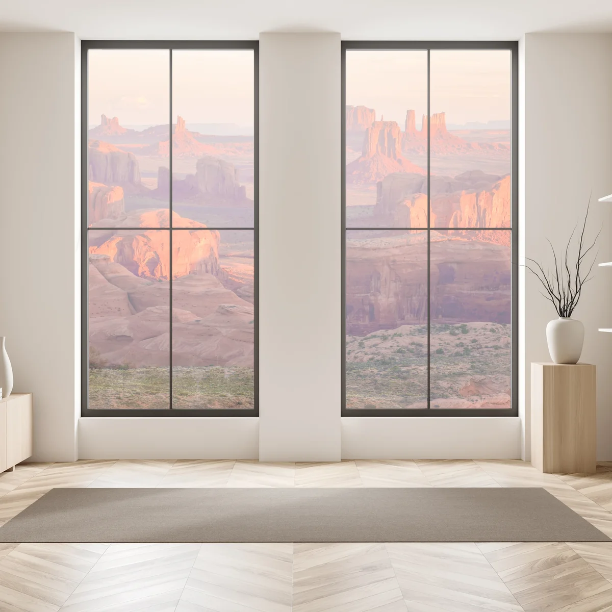 Fensteraufkleber sonnenuntergang über Monument Valley vom Hunts Mesa Fensteraufkleber sonnenuntergang über Monument Valley vom Hunts Mesa