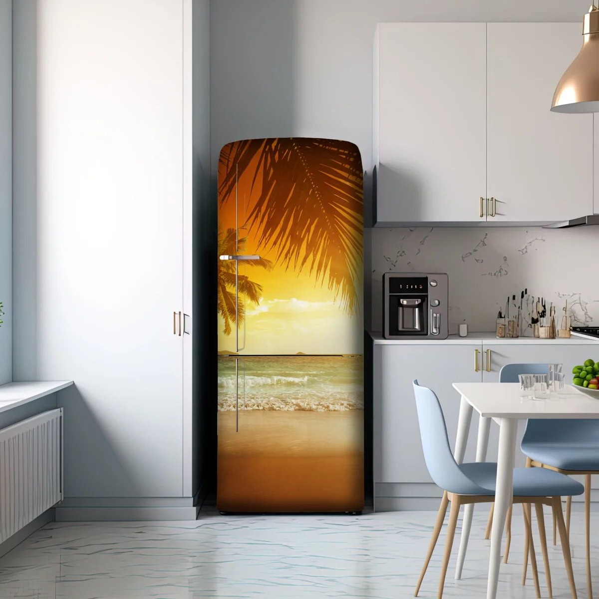 Kühlschrankaufkleber goldener sonnenuntergang an einem strand in der Karibik Kühlschrankaufkleber goldener sonnenuntergang an einem strand in der Karibik