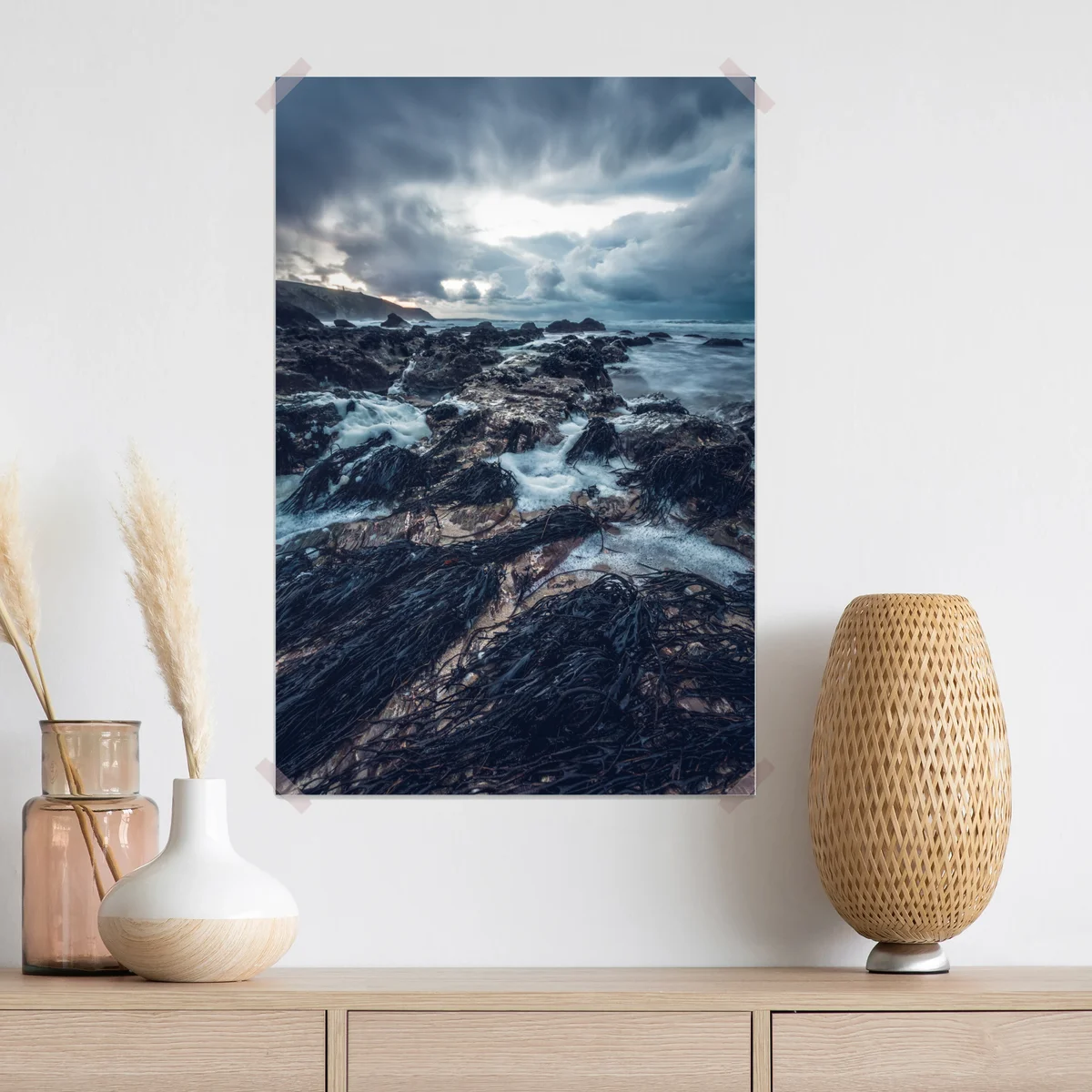 Poster stimmungsvolle felsenküste bei dämmerung Poster stimmungsvolle felsenküste bei dämmerung