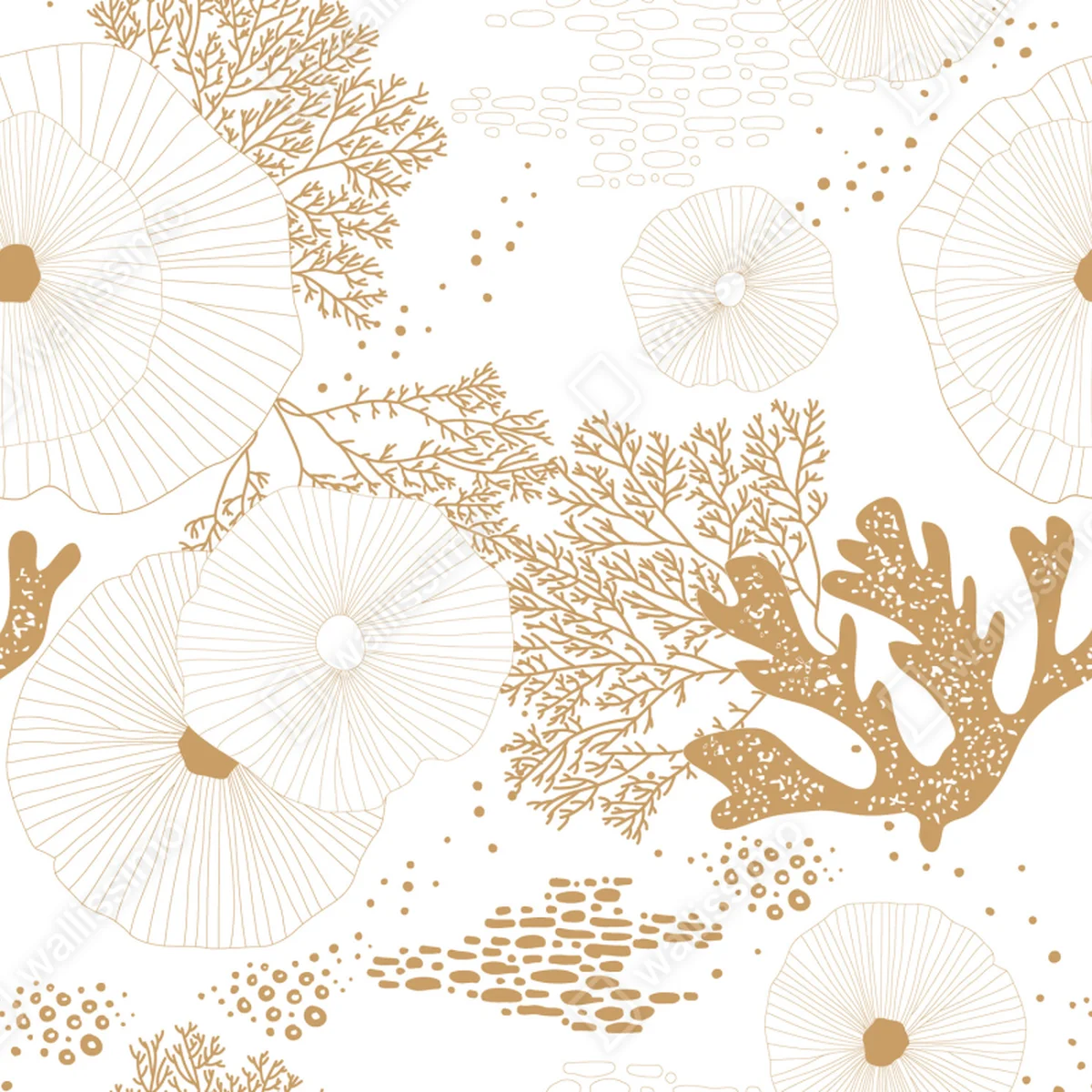 Repositionierbarer Aufkleber zartes goldenes korallenmuster Repositionierbarer Aufkleber zartes goldenes korallenmuster