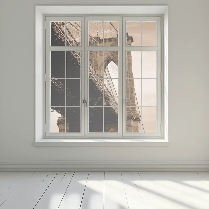 Fensteraufkleber sepia ansicht der Brooklyn Bridge