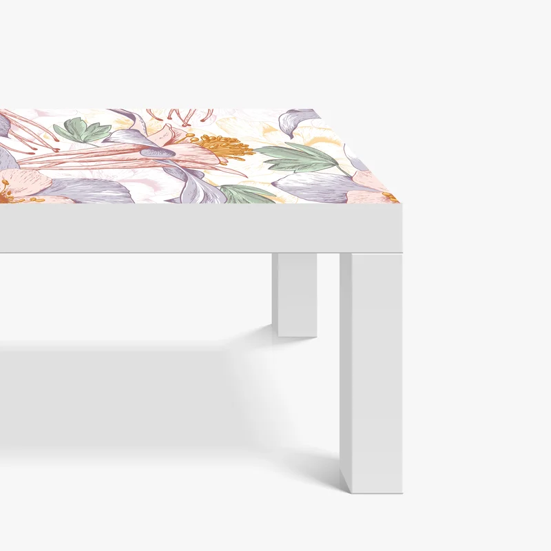 Tischaufkleber und Schreibtischaufkleber zarte pastellblumen im botanischen stil