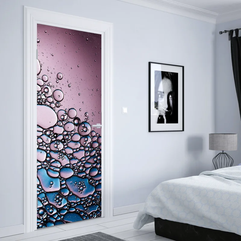 Türaufkleber lila abstraktes blasenmuster