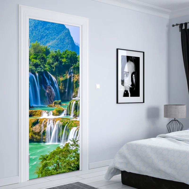 Türaufkleber smaragdgrüne kaskaden