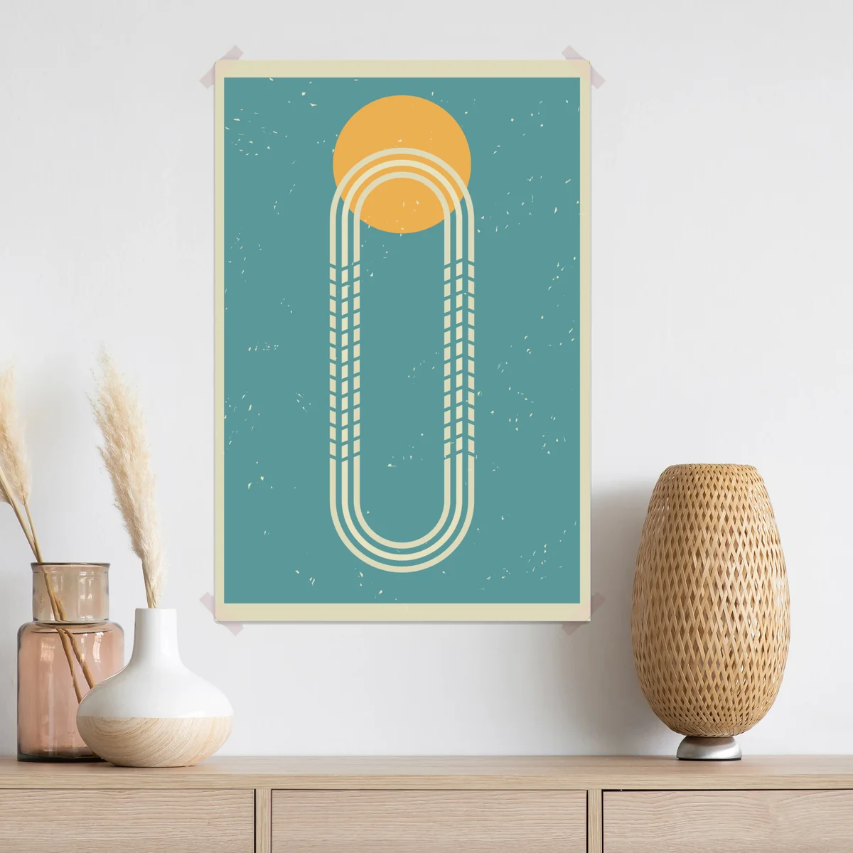 Poster retro geometrische sonne • Poster bei Wallnifity® Poster retro geometrische sonne • Poster bei Wallnifity®