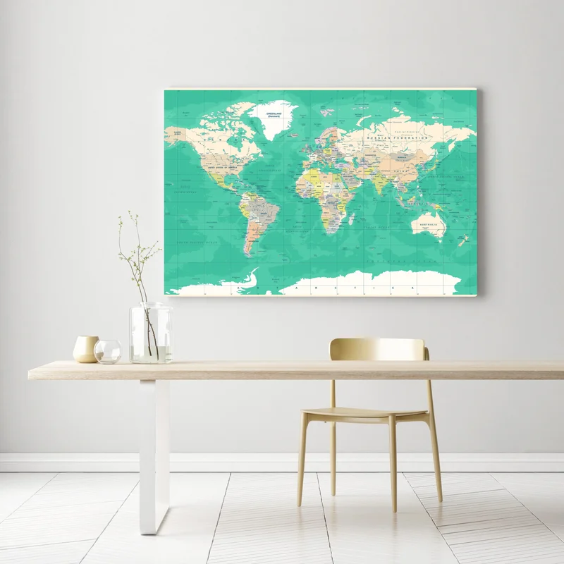 Leinwandbild weltkarte im vintage-stil Leinwandbild weltkarte im vintage-stil