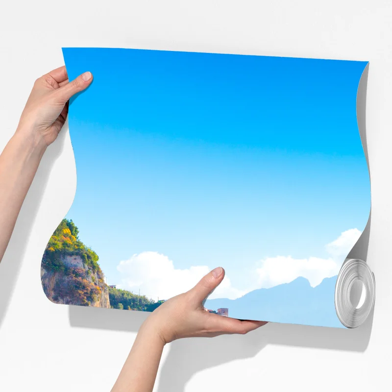 Fototapete sonniges dorf am kliff Amalfiküste Fototapete sonniges dorf am kliff Amalfiküste