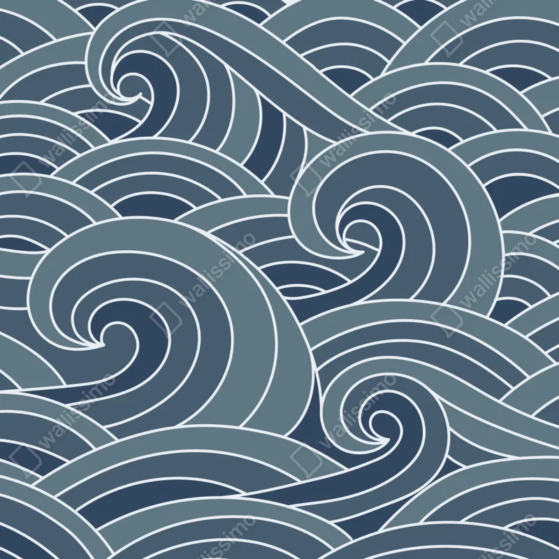 Naklejka na laptopa stylizowany wzór fal morskich Naklejka na laptopa stylizowany wzór fal morskich