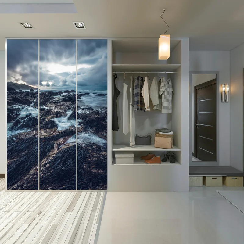 Schrankaufkleber stimmungsvolle felsenküste bei dämmerung