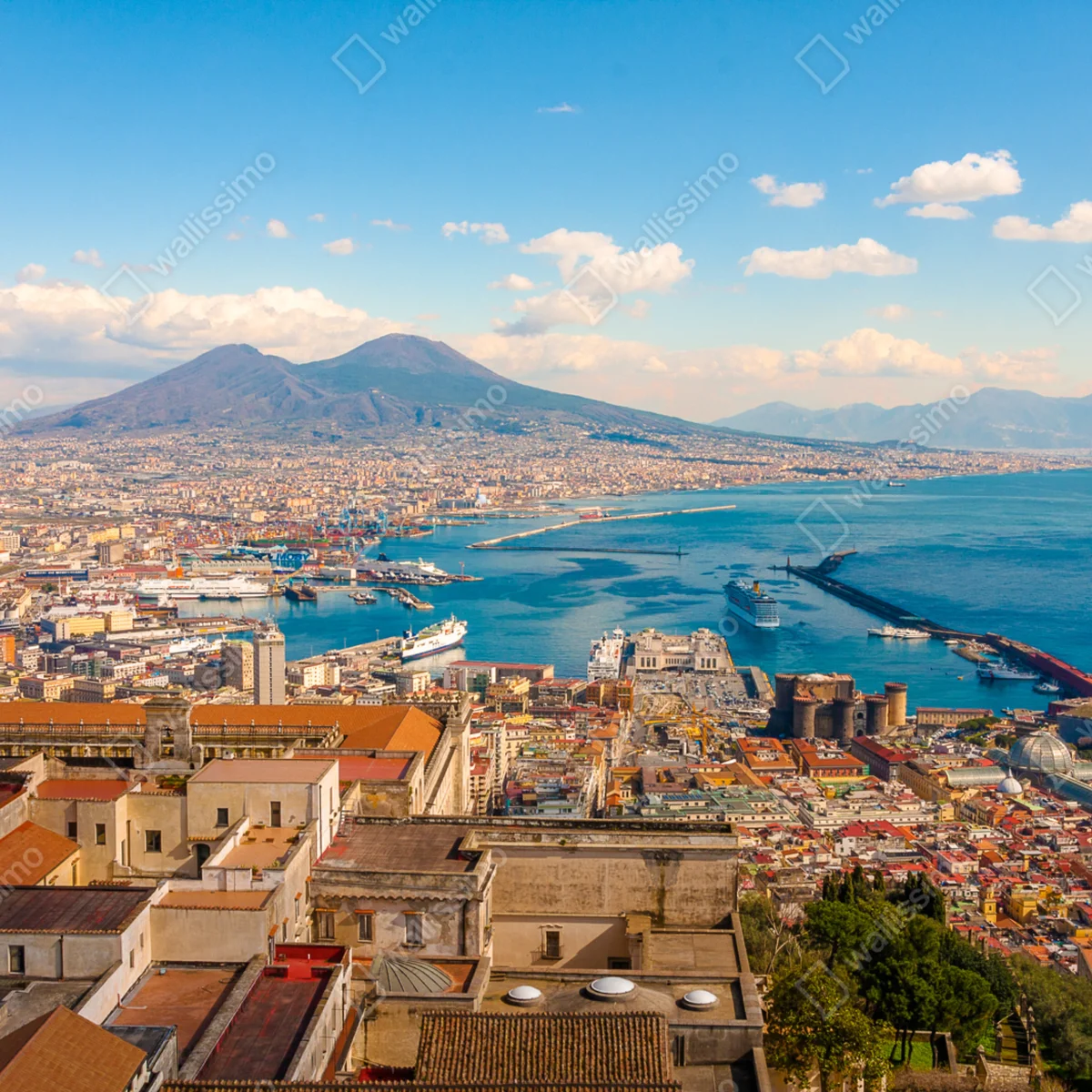 Fototapeta panorama Neapolu z Wezuwiuszem Fototapeta panorama Neapolu z Wezuwiuszem
