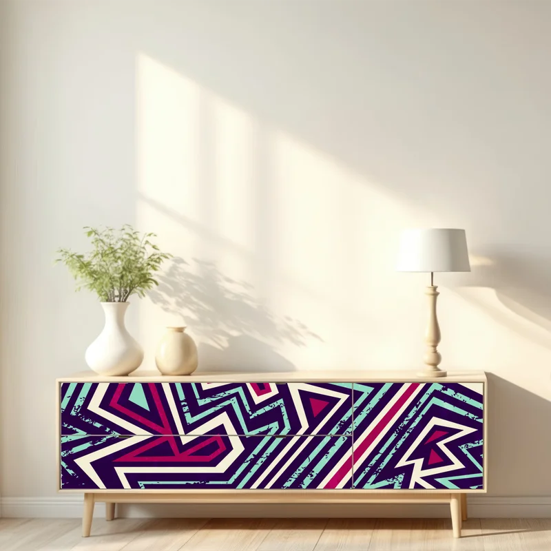 Repositionierbarer Aufkleber kräftiges geometrisches dreiecksmuster