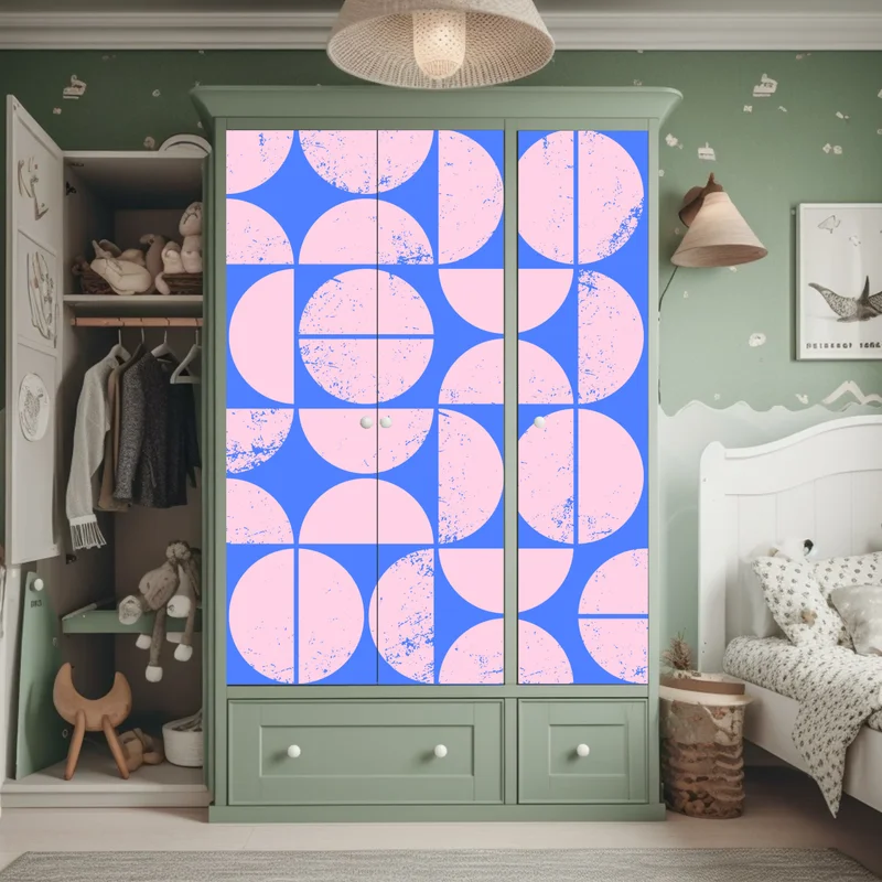 Schrankaufkleber pastell geometrisches kreismuster Schrankaufkleber pastell geometrisches kreismuster