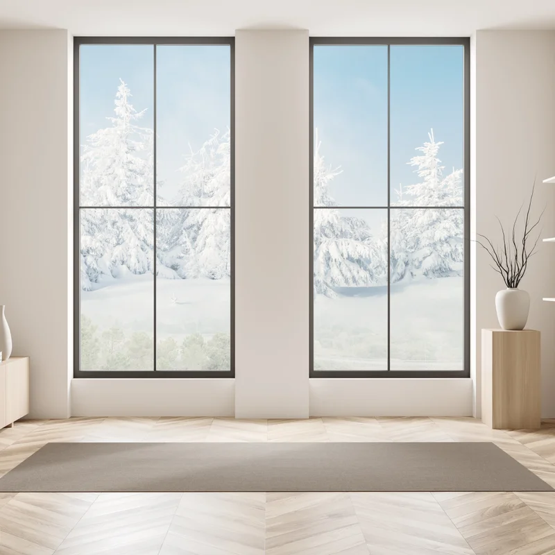 Fensteraufkleber panorama verschneiten waldes