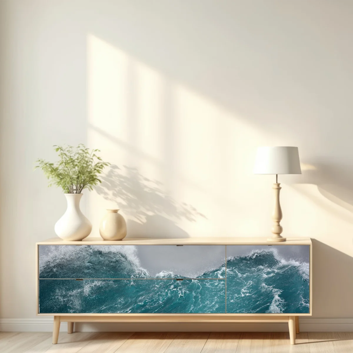 Repositionierbarer Aufkleber turbulente türkisfarbene ozeanwellen Repositionierbarer Aufkleber turbulente türkisfarbene ozeanwellen